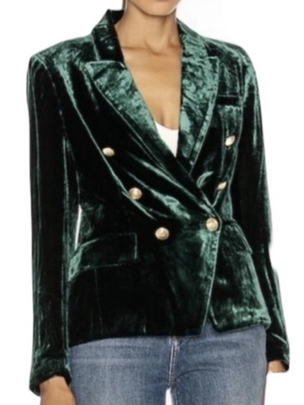 Rachel Zoe green velvet velour blazer medium Whimsigoth Victorian